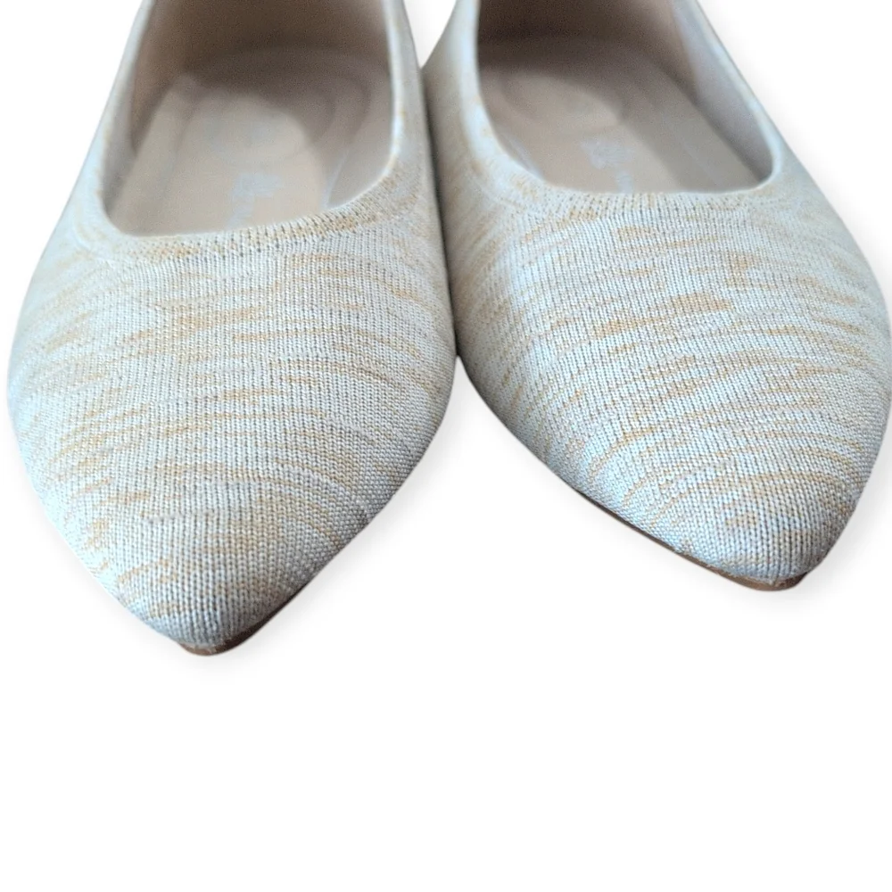 Vivaia Hemp Aria Flats Pointed Toe Dapple Cream Comfort Shoes 40.5